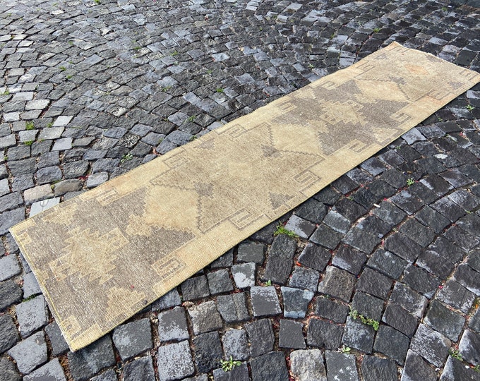 Runner Rug, Turkish rug, Vintage rug, Hallway rug, Wool rug, Handmade rug, Carpet, Kilim, Home decor | 67 x 266 cm = 2,1 x 8,7 ft