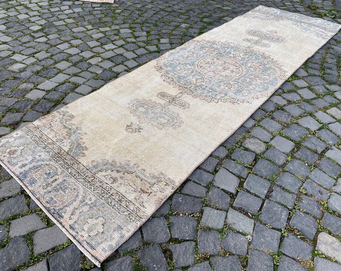 Vintage rug, Turkish rug, Runner Rug, Hallway rug, Wool rug, Handmade rug, Carpet, Kilim, Home decor | 86 x 306 cm = 2,8 x 10, ft