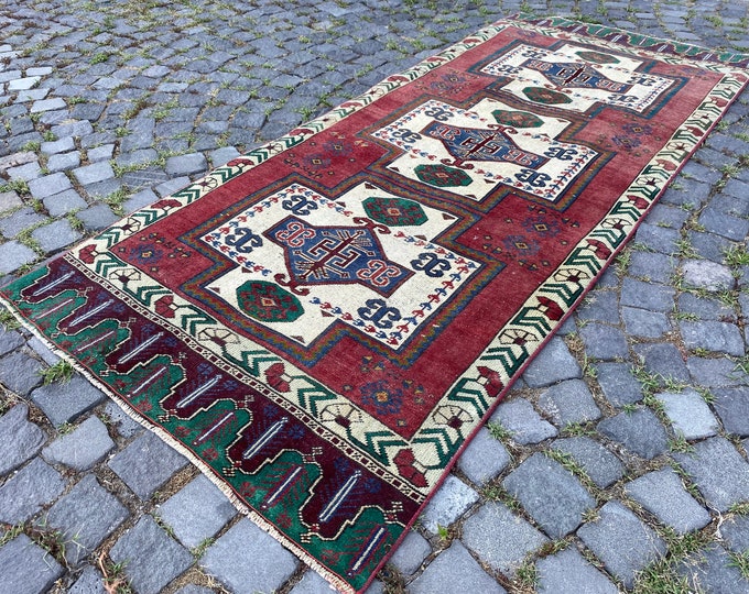 Kitchen rug, Turkish rug, Vintage rug, Runner Rug, Hallway rug, Wool rug, Handmade rug, Carpet, Kilim | 102 x 240 cm = 3,3 x 7,8 ft