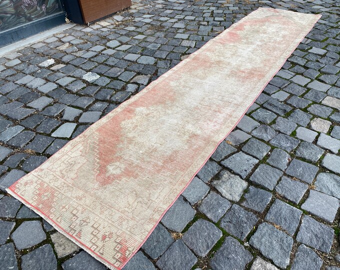 Turkish wool rug, Runner rug, Turkish rug, Vintage rug, Kitchen rug, Wool rug, Entryway rug, Natural dyed rug 62 x 278 cm = 2,0 x 9,1 ft