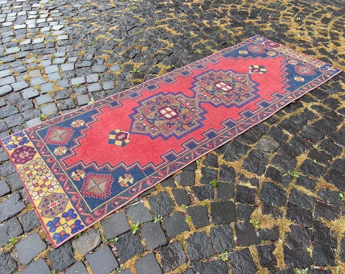 2,5 x 7,0 ft, Boho decor, Turkish rug, Vintage rug, Runner Rug, Hallway rug, Wool rug, Handmade rug, Carpet, Home decor | 78 x 215 cm
