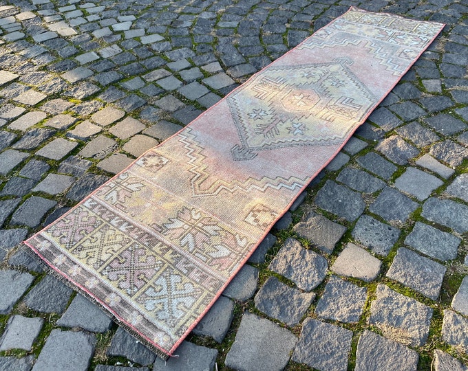 Vintage from the 1975s, Handmade rug, Runner rug, Wool rug, Turkish rug, Bohemian rug, Home decor, Decor rug |48 x 193 cm = 1,5 x 6,3 ft