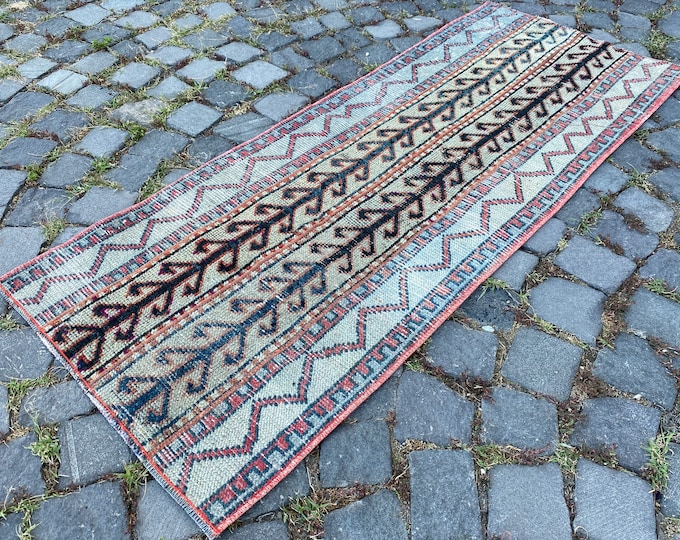 Handmade rug, Runner rug, Wool rug, Turkish rug, Corridor rug, Bohemian rug, Home decor, Carpet, Decor rug | 59 x 150 cm = 1,9 x 4,9 ft