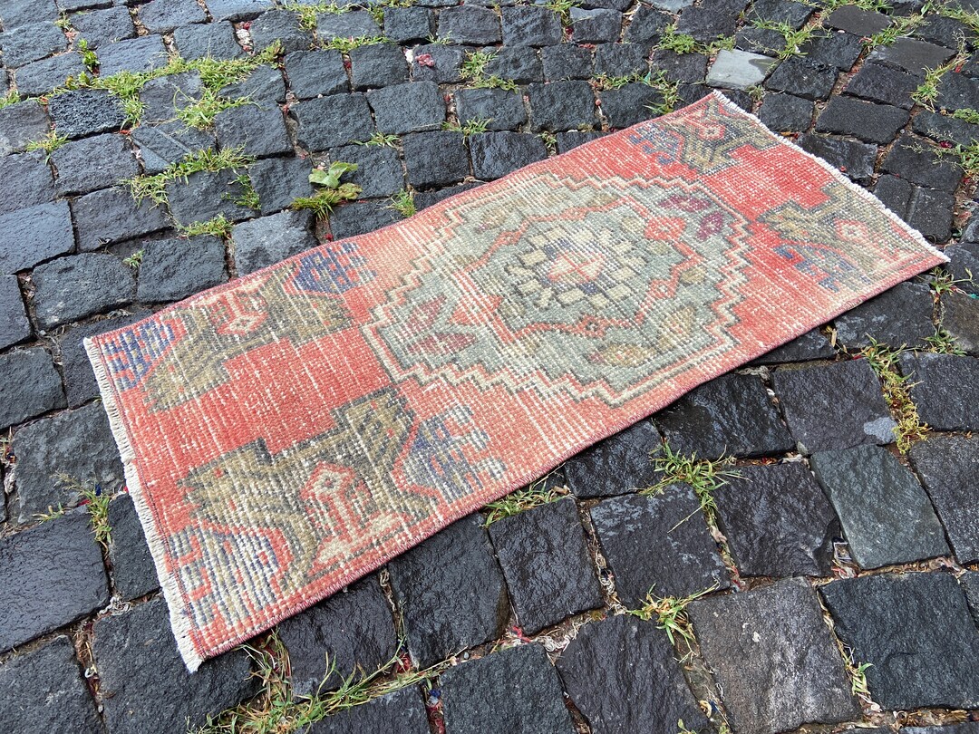 Bath Rug, Turkish Rug, Vintage Rug, Small Rug, Home Decor, Wool Rug
