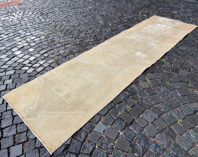 Vintage rug, Turkish rug, Runner Rug, Hallway rug, Wool rug, Handmade rug, Carpet, Kilim, Home decor | 98 x 342 cm = 3,2 x 11,2 ft