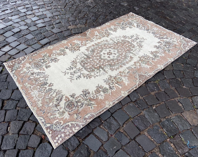 Vintage rug, Area Rug, Turkish rug, Home decor, Wool rug, Handmade rug, Carpet, Kilim | 106 x 187 cm = 3,4 x 6,1 ft