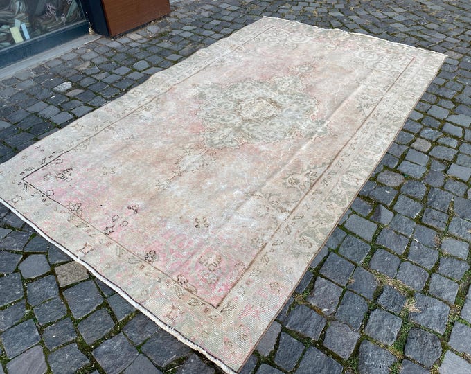 Large rug, Oushak  rug, Wool rug, Turkish rug, Vintage rug, Handmade rug, Carpet, Kilim, Home decor | 152 x 258 cm = 4,9 x 8,4 ft