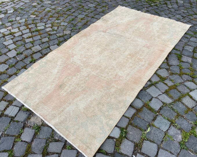 Handmade rug, Turkish rug, Vintage rug, Area Rug, Home decor, Wool rug, Carpet, Kilim | 113 x 213 cm = 3,7 x 6,9 ft