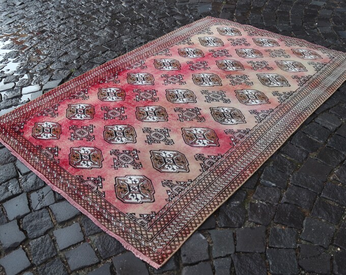 Bohemian rug, Area Rug, Turkish rug, Home decor, Vintage rug, Wool rug, Handmade rug, Carpet, Kilim | 4.0 x 6.1 ft =  125 x 187 cm