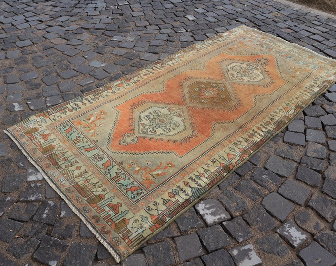 Area Rug, Turkish rug, Vintage rug,  Home decor, Wool rug, Handmade rug, Carpet, Kilim | 97 x 203 cm = 3,1 x 6,6 ft