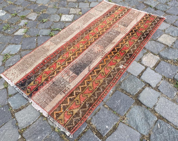 Bohemian rug, Area Rug, Turkish rug, Home decor, Vintage rug, Wool rug, Handmade rug, Carpet, Kilim | 59 x 108 cm = 1,9 x 3,5 ft