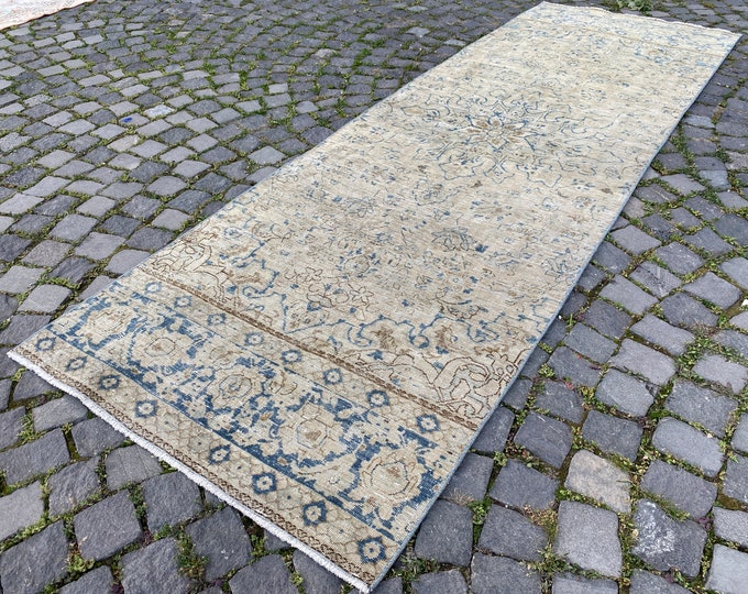 Turkish rug, Vintage rug, Runner Rug, Hallway rug, Wool rug, Handmade rug, Carpet, Kilim, Home decor | 95 x 295 cm = 3,1 x 9,6 ft
