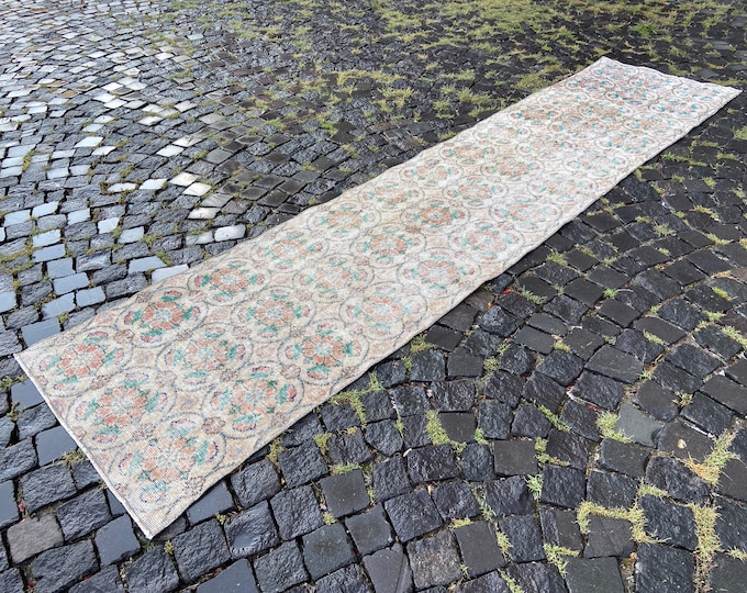 Home decor, Turkish rug, Vintage rug, Runner Rug, Hallway rug, Wool rug, Handmade rug, Carpet, Kilim | 77 x 326 cm = 2,5 x 10, ft