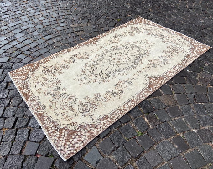 Vintage rug, Turkish rug, Area Rug, Home decor, Wool rug, Handmade rug, Carpet, Kilim | 113 x 199 cm = 3,7 x 6,5 ft