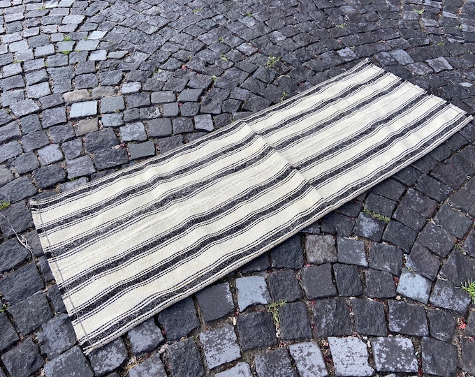 Runner kilim, Turkish Kilim, Vintage kilim, Wool kilim, Bohemian rug, Handmade kilim, Carpet, Hand knotted rug | 60 x 170 cm = 1,9 x 5,5 ft
