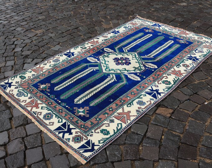 3,9 x 6,6 ft,Area Rug, Turkish rug, Home decor, Vintage rug, Wool rug, Handmade rug, Carpet, Kilim | 120 x 204 cm