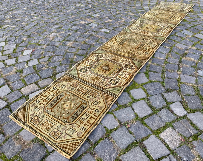 Vintage rug, Runner Rug, Hallway rug, Wool rug, Handmade rug, Carpet, Kilim, Home decor 49 x 270 cm = 1,6 x 8,8 ft