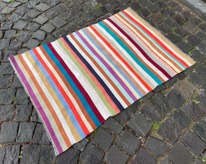 Wool rug, Area Rug, Turkish rug, Home decor, Vintage rug,  Handmade rug, Carpet, Kilim |  77 x 111 cm = 2,5 x 3,6 ft