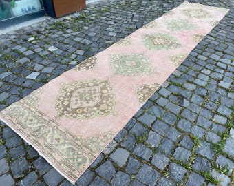 Runner Rug, Turkish rug, Vintage rug, Hallway rug, Wool rug, Handmade rug, Carpet, Kilim, Home decor | 83 x 385 cm = 2,7 x 12, ft