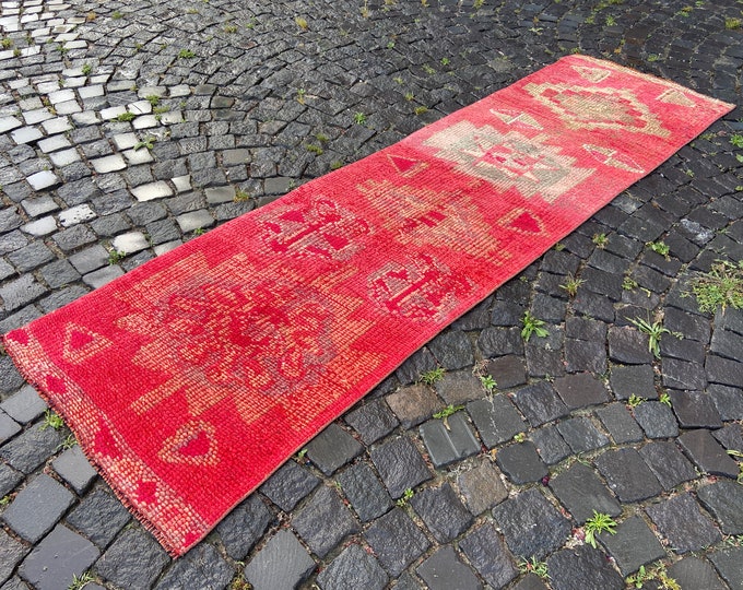 Handmade  runner rug, Turkish wool rug, Corridor rug, Bohemian rug, Home decor, Carpet, Decor rug | 76 x 267 cm = 2,4 x 8,7 ft