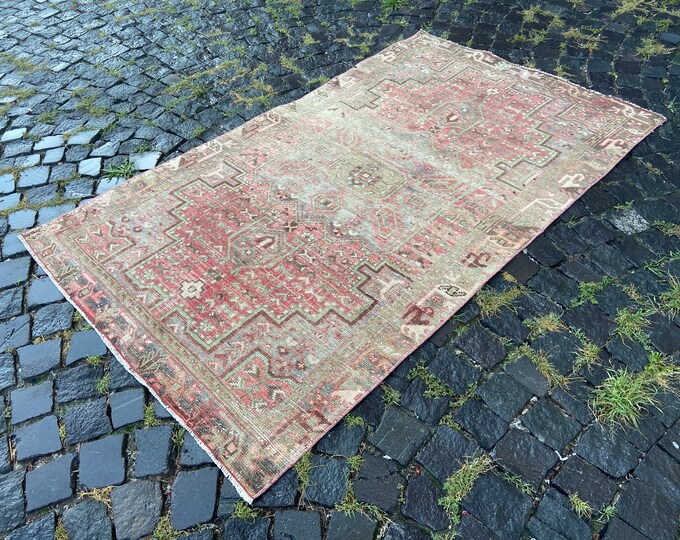 Bohemian rug, Area Rug, Turkish rug, Home decor, Vintage rug, Wool rug, Handmade rug, Carpet, Kilim | 116 x 198 cm = 3,8 x 6,4 ft