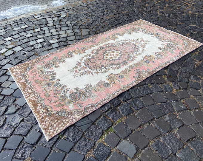 Turkish rug, Vintage rug, Area Rug, Home decor, Wool rug, Handmade rug, Carpet, Kilim | 108 x 208 cm = 3,5 x 6,8 ft