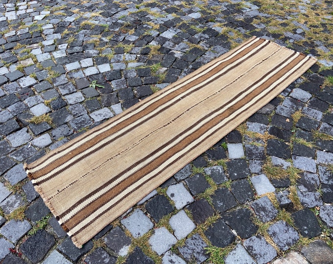 Boho rug, Interior Décor, Turkish runner rug, Handmade wool rug, Vintage rug, Doormats, Hand knotted rug,Carpet | 56 x 190 cm = 1,8 x 6,2 ft