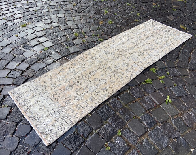 Bohemian rug, Turkish rug, Vintage rug, Runner Rug, Hallway rug, Wool rug, Handmade rug, Carpet, Kilim, | 60 x 199 cm = 1,9 x 6,5 ft