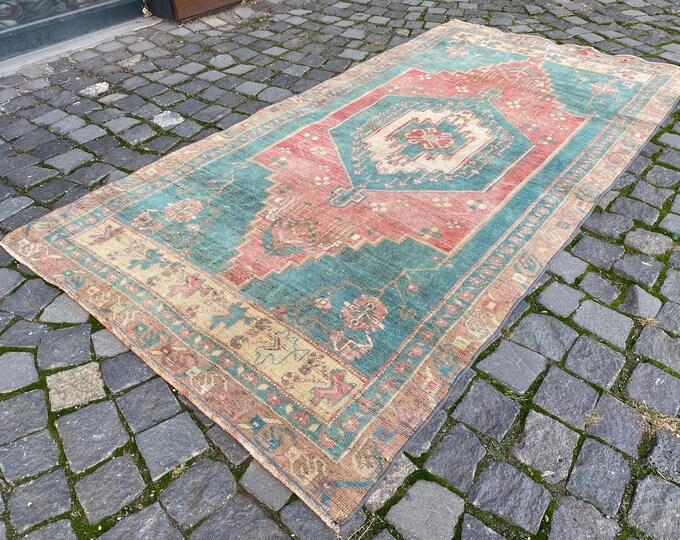 housewarming rug handmade rug turkish rug rugs for bedroom vintage runner rug antique rug farmhouse rug | 113 x 224 cm = 3,7 x 7,3 ft