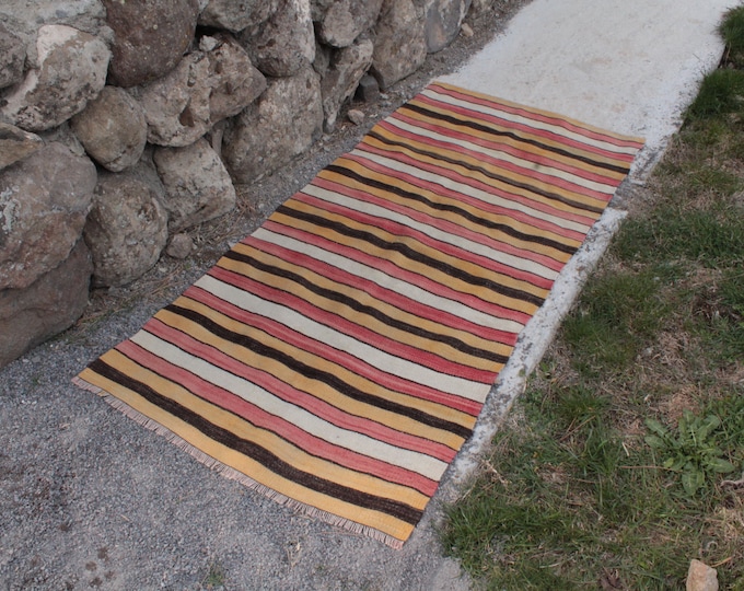 Kilim rug, Vintage kilim rug, Turkish kilim rug, Handmade kilim, Area kilim, Wool kilim  FREE SHİPPİNG !! 2'6'' x 5'6'' = 79 cm x 173 cm