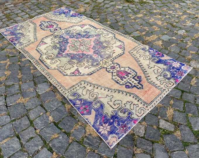 3,4 x 6,7 ft Turkish rug, Vintage rug, Area Rug, Home decor, Wool rug, Handmade rug, Carpet, Kilim 104 x 205 cm