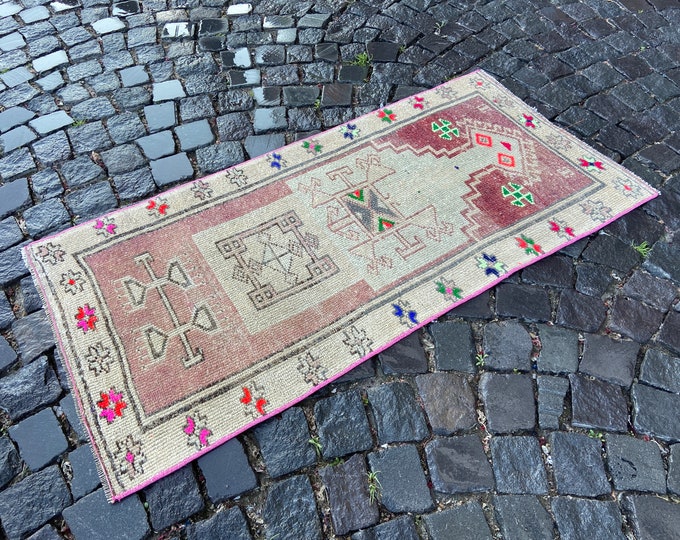 Unique rug, Turkish rug, Vintage rug, Area Rug, Home decor, Wool rug, Handmade rug, Carpet, Kilim | 70 x 140 cm = 2,2 x 4,5 ft