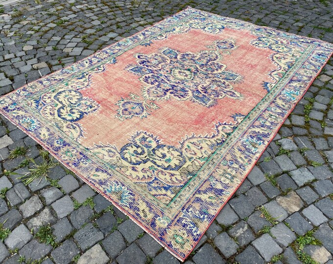 Turkish rug, Handmade rug, Wool rug, Bohemian rug, Carpet, Large rug, Vintage rug, Decor rug | 177 x 256 cm = 5,8 x 8,3 ft