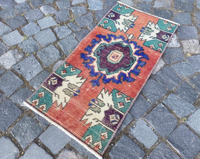 Doormat, Turkish rug, Vintage rug, Small Rug, Home decor, Wool rug, Handmade rug, Carpet
