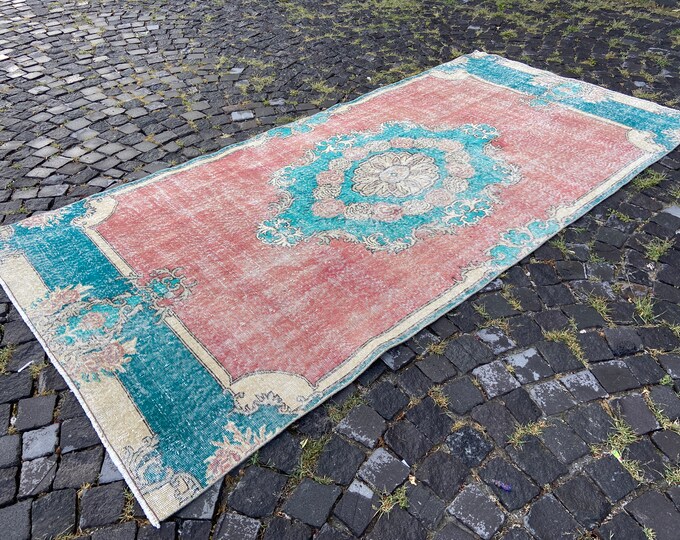 Large rug, Oushak  rug, Turkish rug, Vintage rug, Wool rug, Handmade rug, Carpet, Kilim, Home decor | 146 x 309 cm = 4,7 x 10,1 ft
