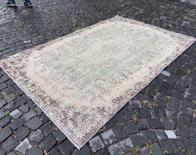 Oushak Rug, Handmade Wool Rug, Turkish Rug Large, Bohemian Rug, Carpet Kilim Rug, Vintage Rug, Area Rug, 167 x 257 cm = 5,4 x 8,4 ft