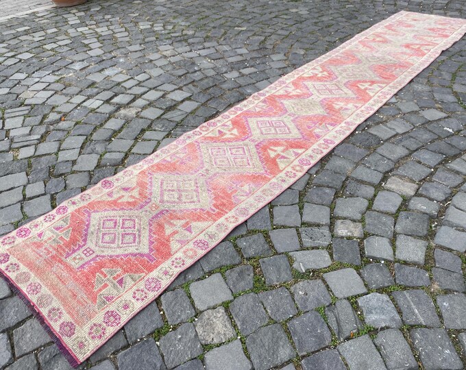 2,0 x 11,5 ft Runner Rug, Turkish rug, Vintage rug, Hallway rug, Wool rug, Handmade rug, Carpet, Kilim, Home decor
