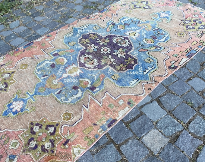 Turkish rug, Vintage rug, Area Rug, Home decor, Wool rug, Handmade rug, Carpet, Kilim | 101 x 206 cm = 3,3 x 6,7 ft