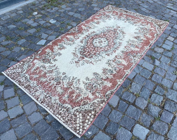 Bohemian rug, Area Rug, Turkish rug, Home decor, Vintage rug, Wool rug, Handmade rug, Carpet, Kilim | 106 x 208 cm = 3,4 x 6,8 ft