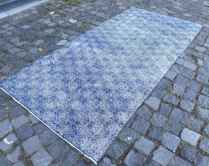 Turkish rug, Vintage rug,  Area rug , Wool rug,  Boho decor, Handmade Carpet | 108 x 210 cm = 3,5 x 6,8 ft