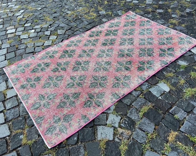 Oushak rug, Area Rug, Turkish rug, Home decor, Vintage rug, Wool rug, Handmade rug, Carpet, Kilim | 111 x 190 cm = 3,6 x 6,2 ft