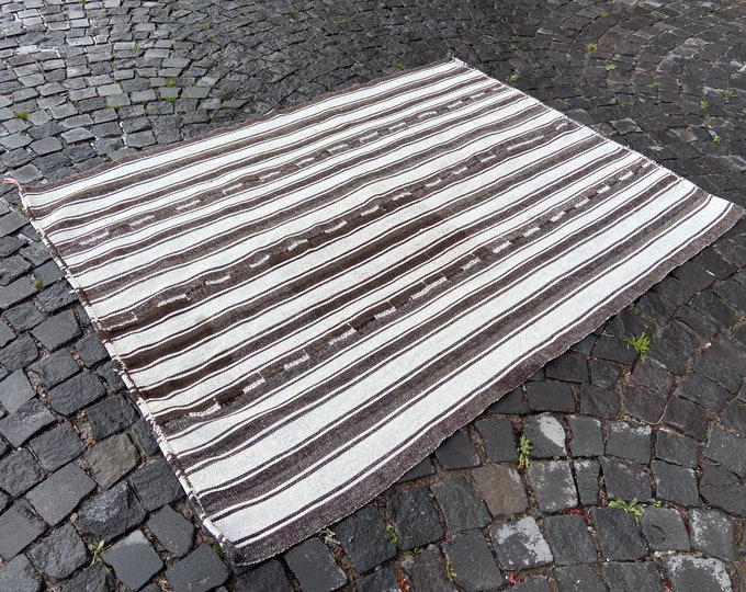 2,4 x 4,4 ft,Area kilim, Vintage kilim rug, Turkish kilim rug, Kilim rug, Handmade kilim, Wool kilim, Carpet |  160 x 202 cm