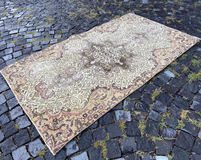 Wool rug, Area Rug, Turkish rug, Home decor, Vintage rug,  Handmade rug, Carpet, Kilim | 117 x 200 cm = 3,8 x 6,5 ft