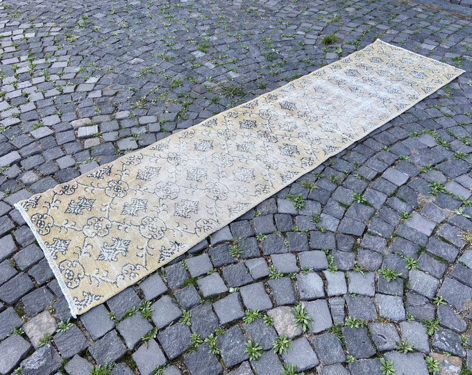 2,4 x 9,6 ft, Turkish rug, Vintage rug, Runner Rug, Hallway rug, Wool rug, Handmade rug, Carpet, Kilim, Home decor | 75 x 295 cm