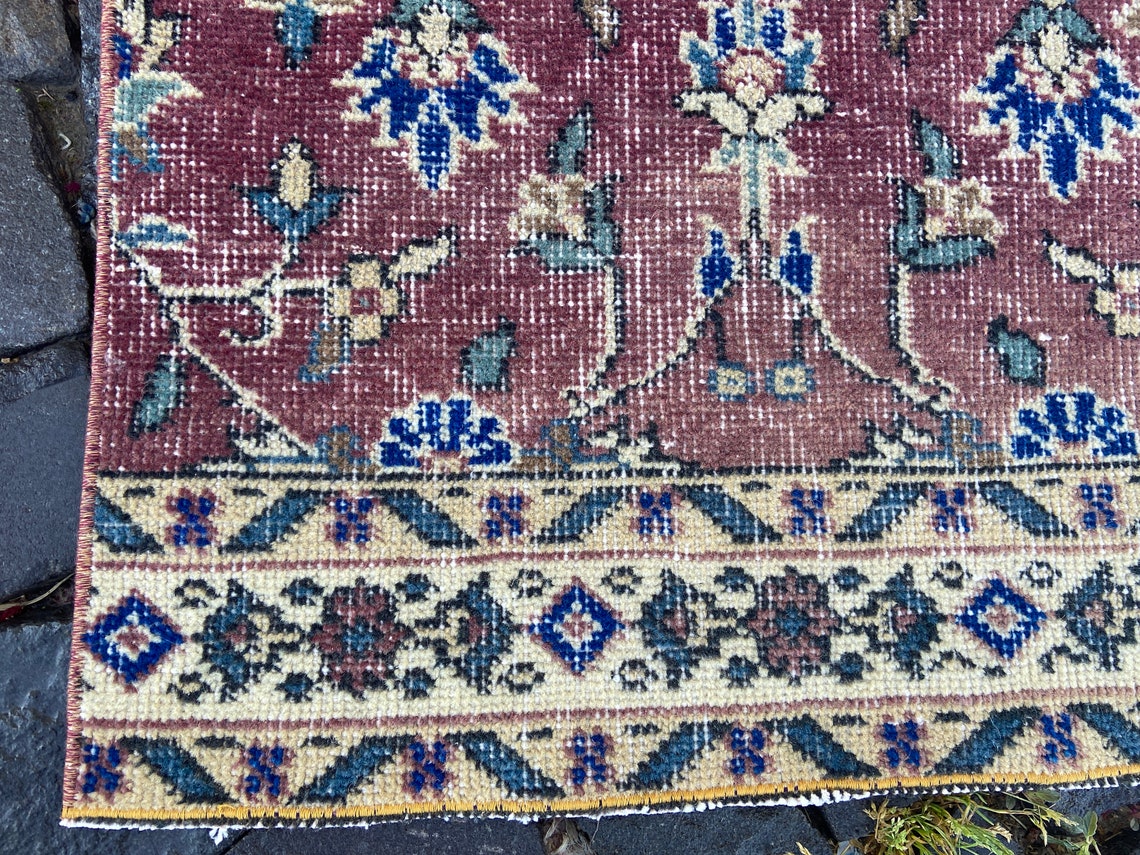 Entryway rug Wool rug Runner rug Bohemian rug Vintage rug | Etsy