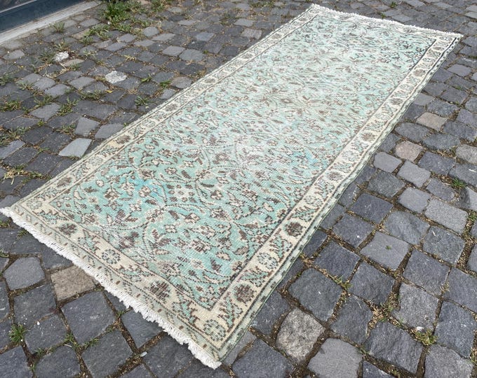 Natural dyed rug, Turkish rug, Area rugs, Vintage rugs, Kitchen rug, Decor rug, Turkish carpet | 89 x 202 cm = 2,9 x 6,6 ft