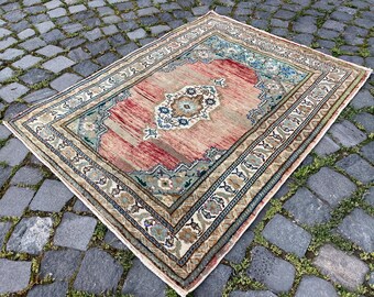 Area Rug, Turkish rug, Home decor, Vintage rug, Wool rug, Handmade rug, Carpet, Kilim | 86 x 110 cm = 2,8 x 3,6 ft