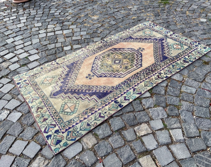 3,2 x 6,2 ft, Oushak rug, Wool rug, Area Rug, Turkish rug, Home decor, Vintage rug,  Handmade rug, Carpet, Kilim 100 x 192 cm