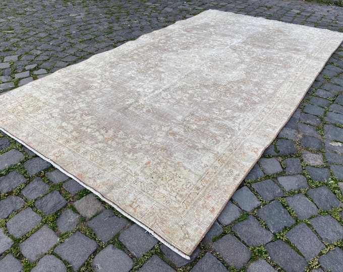 Turkish rug, Vintage rug, Large rug, Oushak  rug, Wool rug, Handmade rug, Carpet, Kilim, Home decor | 150 x 260 cm = 4,9 x 8,5 ft
