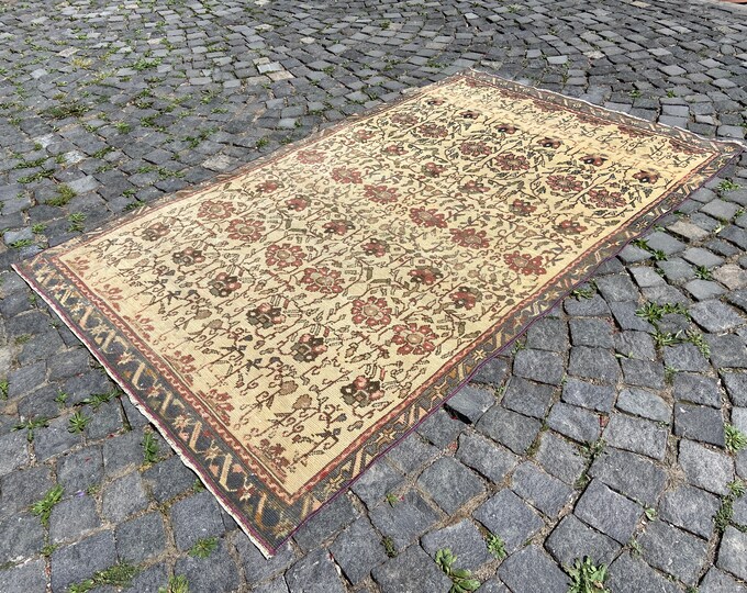 4,3 x 7,1 ft, Area Rug, Turkish rug, Home decor, Vintage rug, Wool rug, Handmade rug, Carpet, Kilim | 134 x 218 cm